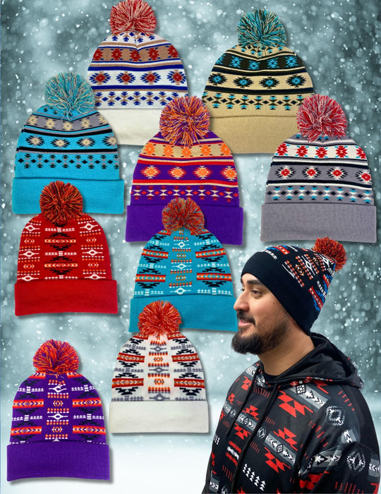 <font color="red">New !!!</font> 10 Pack Southwest Style Beanies. Only $6.25 ea!!
