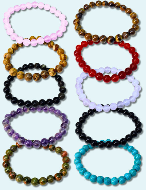 <FONT COLOR="RED">JUST IN!</FONT>20 Pack Southwest Assorted Semiprecious Stone Beaded Bracelets! Only $ 3.25 ea!