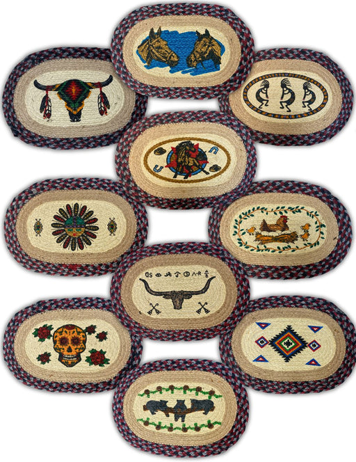 New !!!  </font>20 Assorted Braided Jute Table Mats, Only $4.00 each!