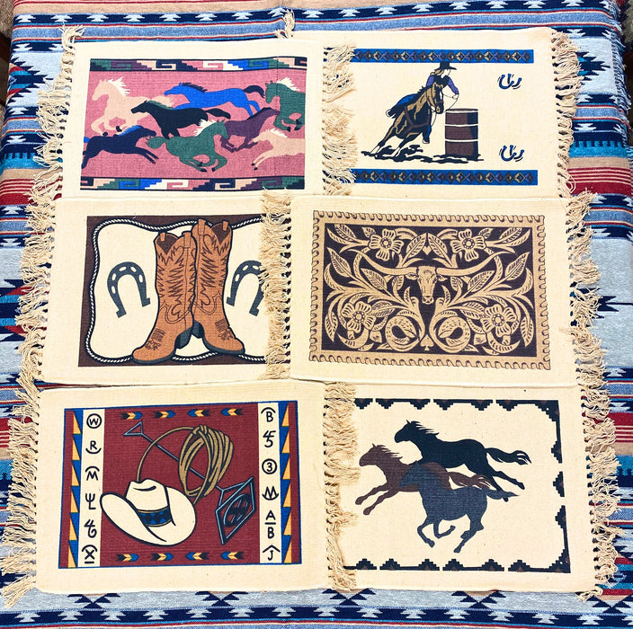 24 Assorted WESTERN Table Mats ! Only $2.30 ea.!