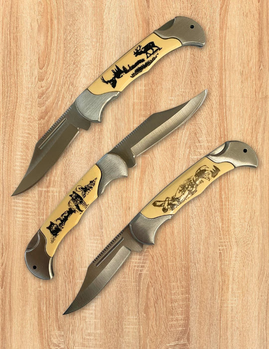 6 Pack Assorted Wildlife Folding Knives! Only $10.25 each!