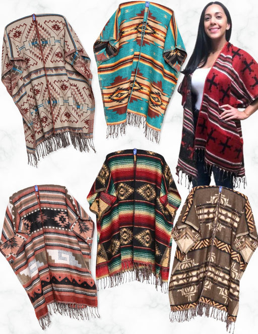6 Classic Southwest Ruanas Package Deal! Only $19.00 ea.