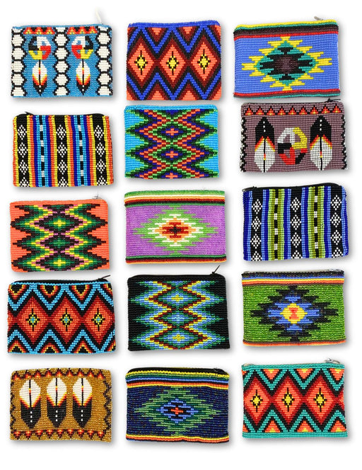 12 Intricate Seed Bead Coin Bags ! Only $9.75 ea.!