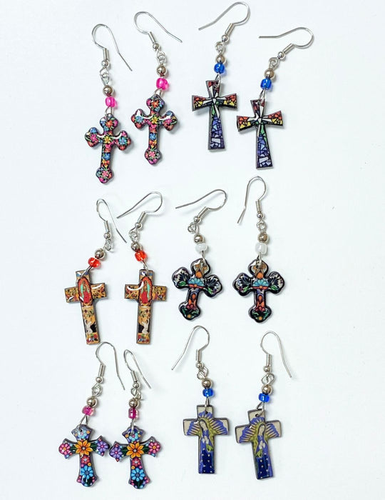 Acrylic Cross Earrings