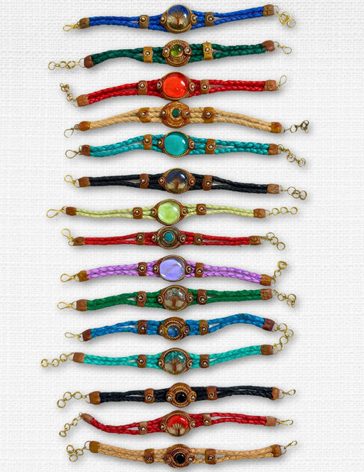 24 Pack Traditional Leather Stone Bracelets!  Only  $3.25 ea.!