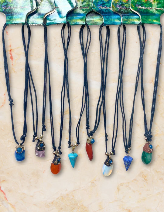 12 Beautiful Assorted Stone Necklaces !  Wholesale  $4.25 ea.!