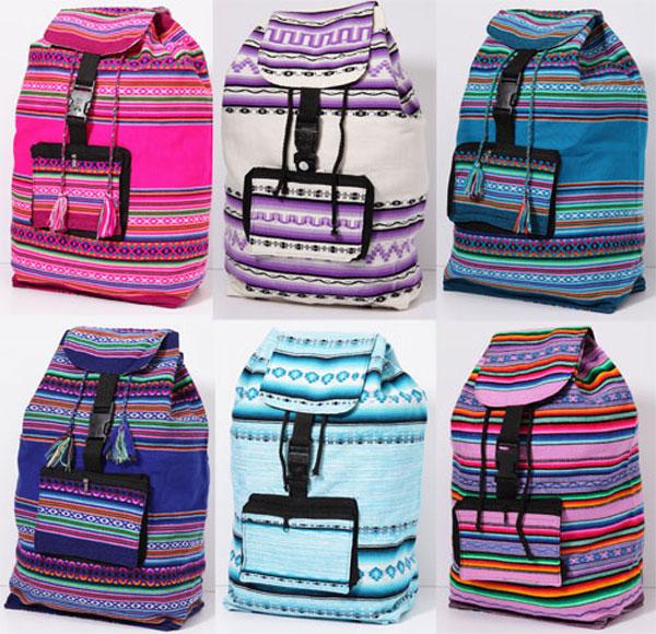 6 - Authentic Peruvian Made Backpacks! Wholesale $18.50 each