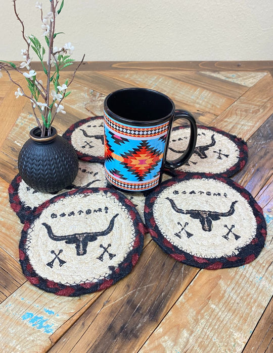 Braided Jute Coasters, Design #23