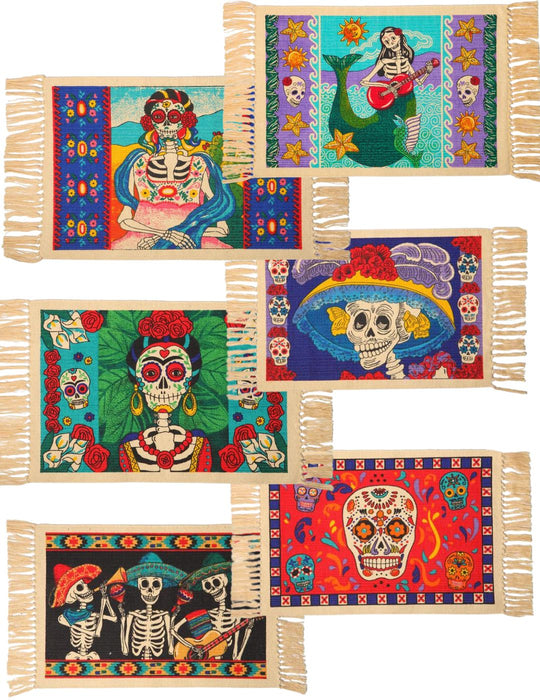 24 PACK DAY OF THE DEAD Cotton Table Mats! Only $2.50 ea!
