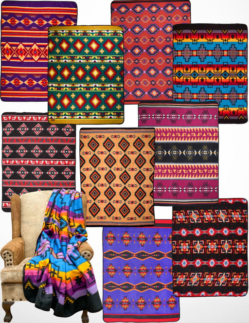 10 Pack Assorted Popular Fleece Lodge Blankets! Only $12.50 ea.!
