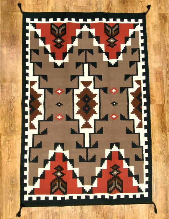 4' x 6' Handwoven Wool Trading Post Rug #619