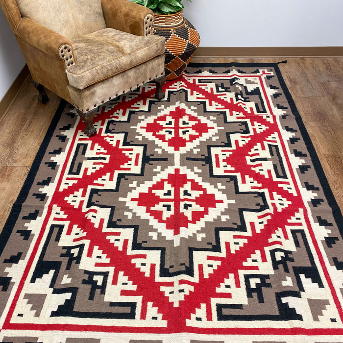 6' x 9' Hand Woven Wool Trading Post Rug 602