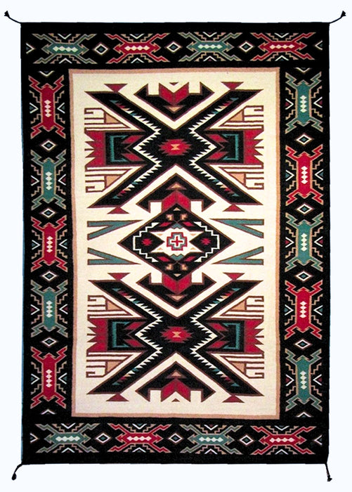 4' x 6' Handwoven Wool Trading Post Rug #788