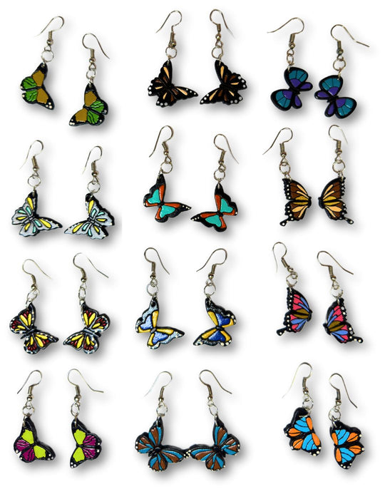 <font color="red">NEW!!</font> 24 Pair Wood Butterfly Earrings, Only $3.50 ea!