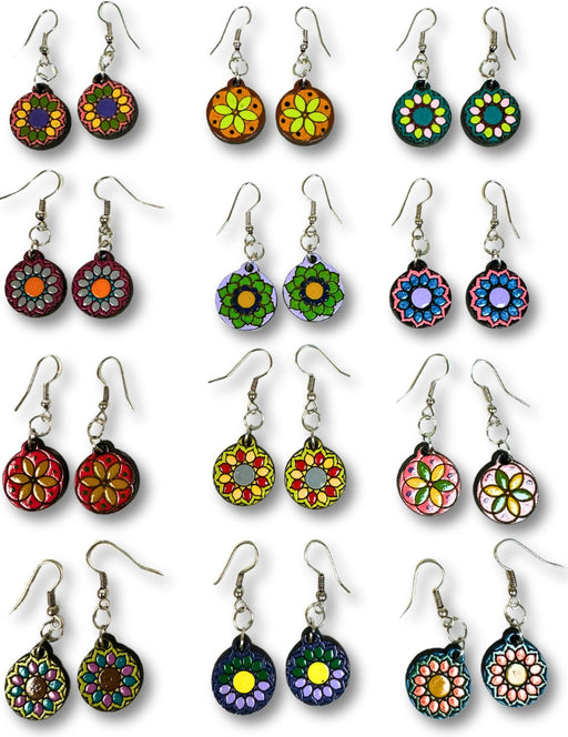<font color="red">NEW!!</font> 24 Wood Floral Earrings, Only $3.50 ea!