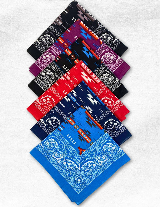 <font color="red">New !!!</font> 24 pack Southwest Style Cotton Bandanas. Only 1.90 ea