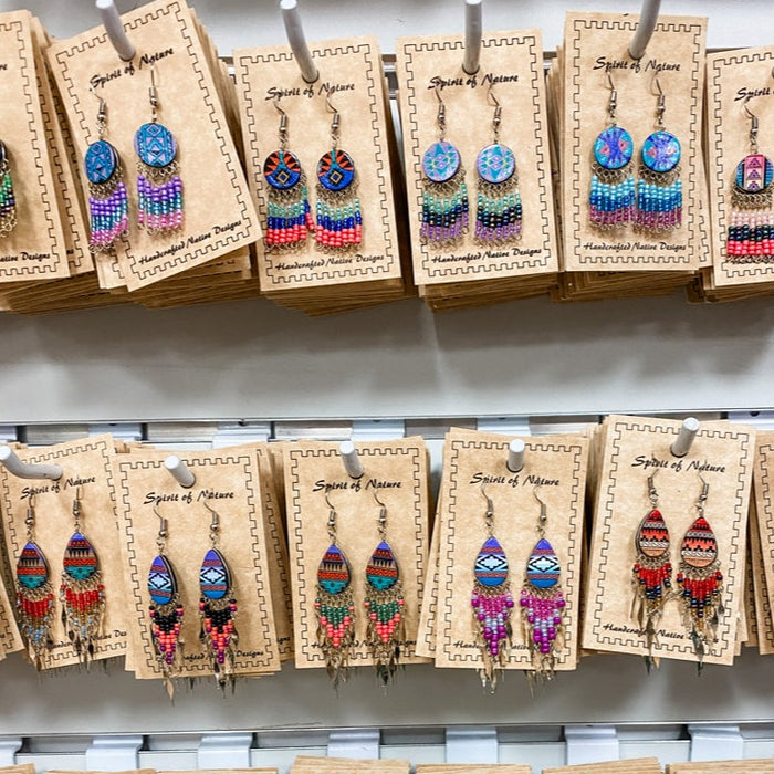 <font color="red">BACK IN STOCK!!</font> 24 Pair Hand Painted Southwest Style Earrings, Only $3.50 each pair!