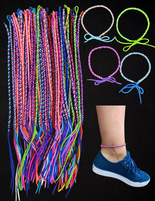 24 Assorted Braided Friendship Anklet Collection !  Wholesale $ 1.50ea.