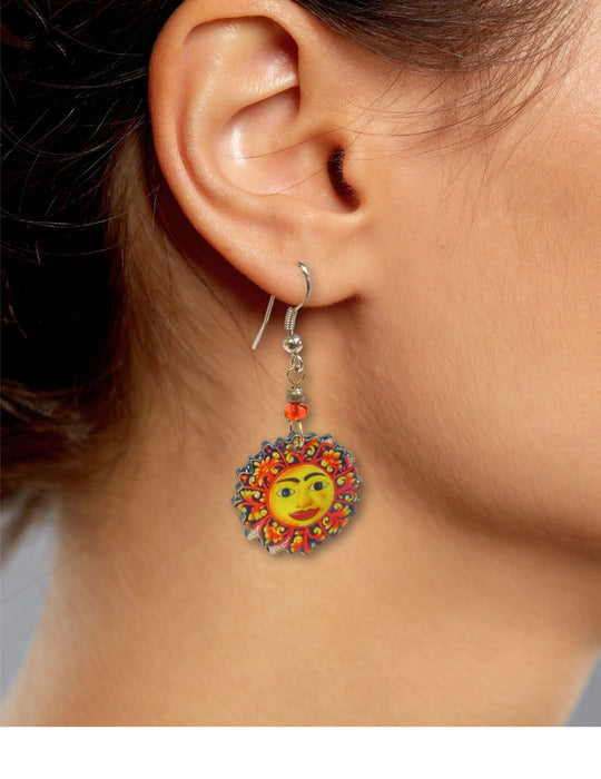 Handcrafted Acrylic Sun Earrings