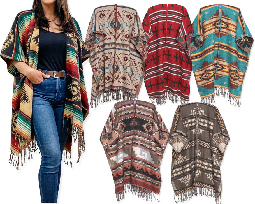 6 Classic Southwest Ruanas Package Deal! Only $19.00 ea.