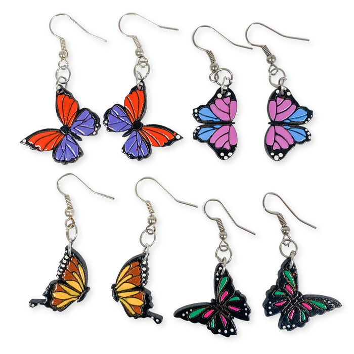 <font color="red">NEW!!</font> 24 Pair Wood Butterfly Earrings, Only $3.50 ea!