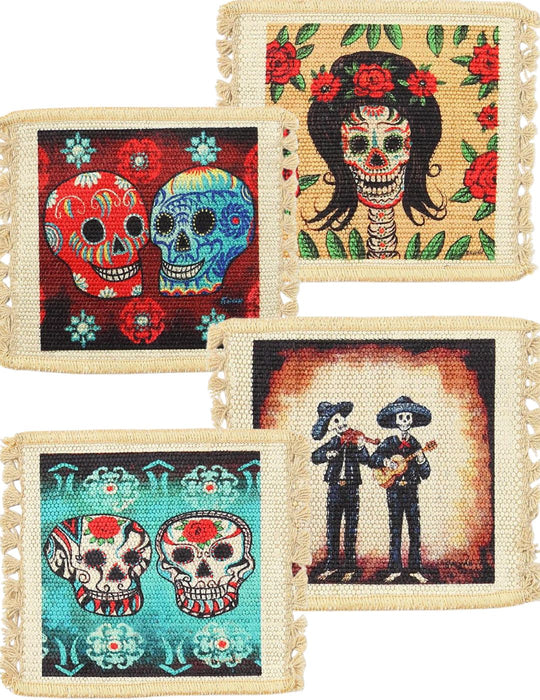 48 Pack Digital Print Day of the Dead Coasters, Only $0.90 ea!