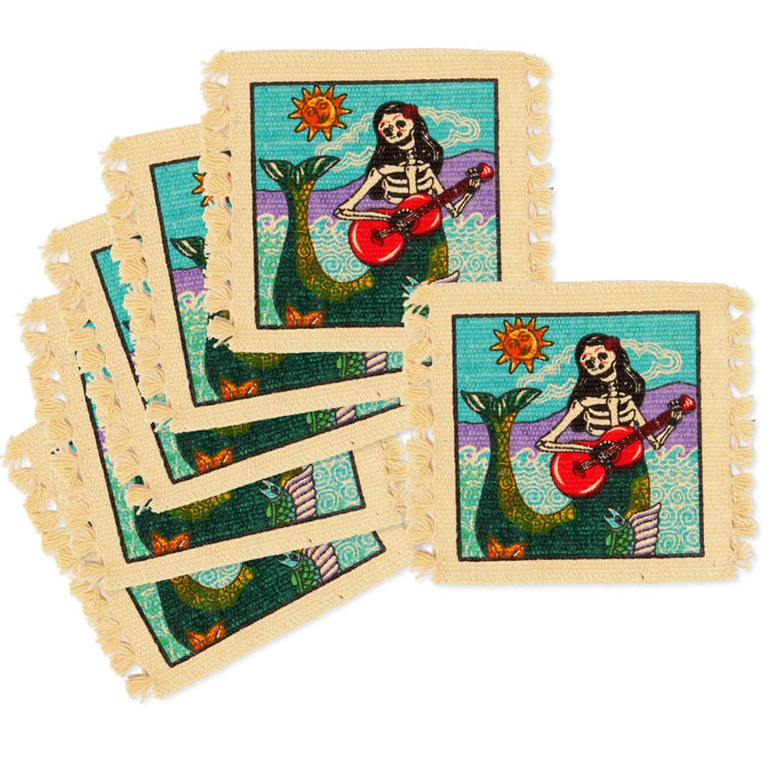 Cotton Stencil Coaster-Day of the Dead Design