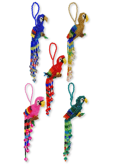 12 PACK Beaded Parrot Ornaments, Only $8.75 ea!