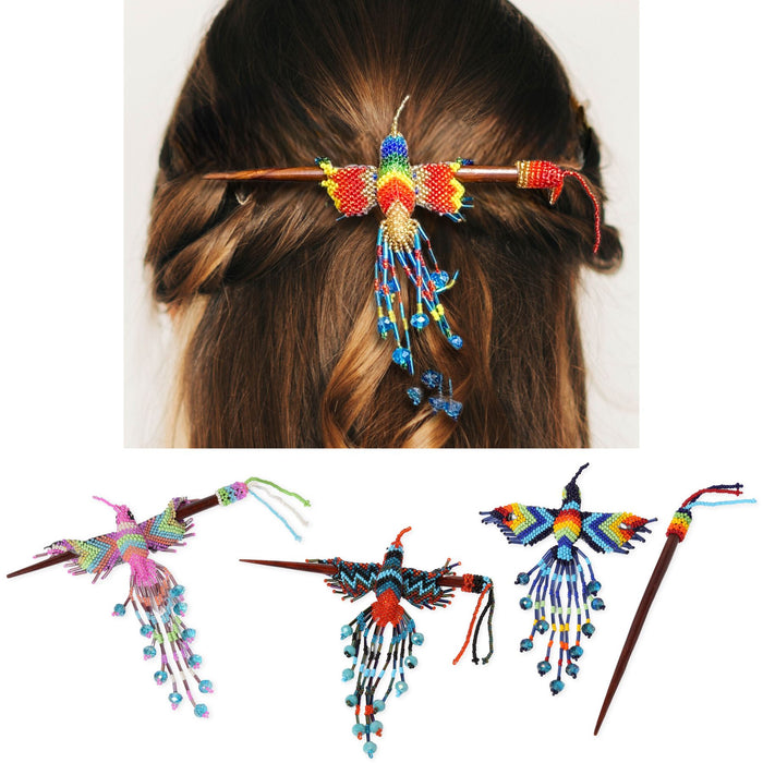 6 PACK Beaded Hummingbird Hair Barrettes! Only $11.50 ea!