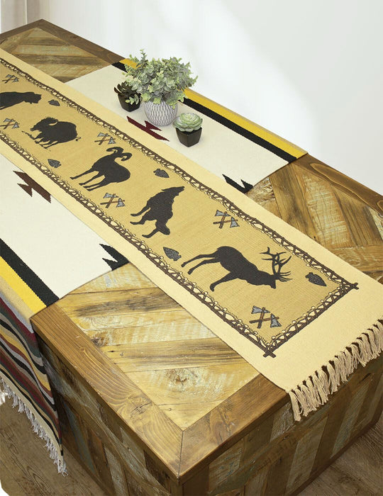 Cotton Stencil Table Runner  - 15 Horizontal