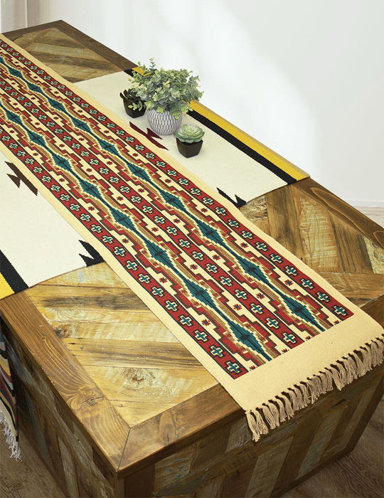 Cotton Stencil Table Runner   - 156