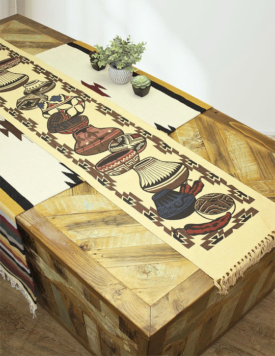 Cotton Stencil Table Runner  - 3