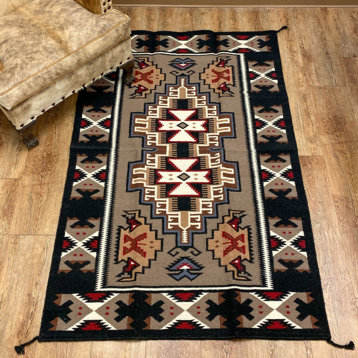 4' x 6' Handwoven Wool Trading Post Rug #677