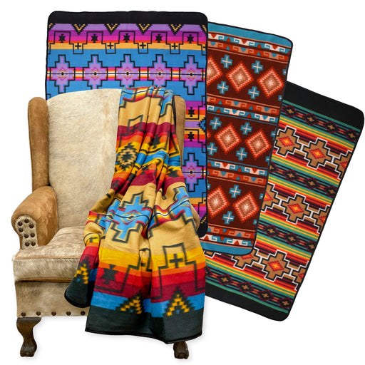 Top Seller!! 16 Pack Assorted Fleece Lodge Blankets! Only $12.50 ea.
