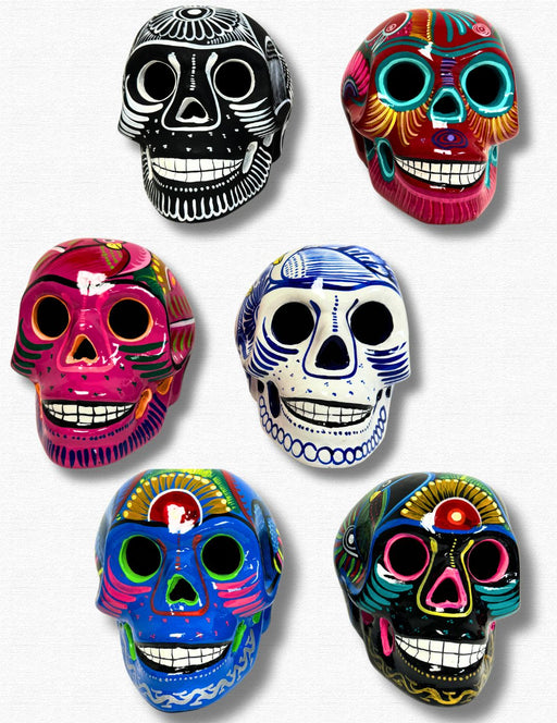 <FONT COLOR="RED">JUST IN!!</FONT> 6 Pack Large Ceramic Day of Dead Skull. Only $21.00 ea.!!