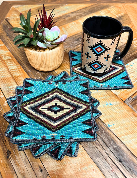 Southwest Jacquard Coasters, Design #4