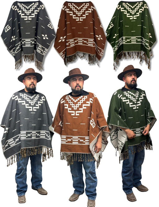 <FONT COLOR="RED">JUST IN!</FONT> 6 Western Style Cotton Poncho Package Deal! Only $21.00 ea.!
