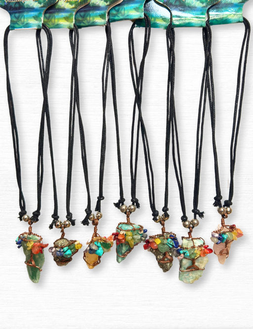 12 Beautiful Assorted Stone Tree Of Life Necklaces ! Wholesale $4.25 ea.!