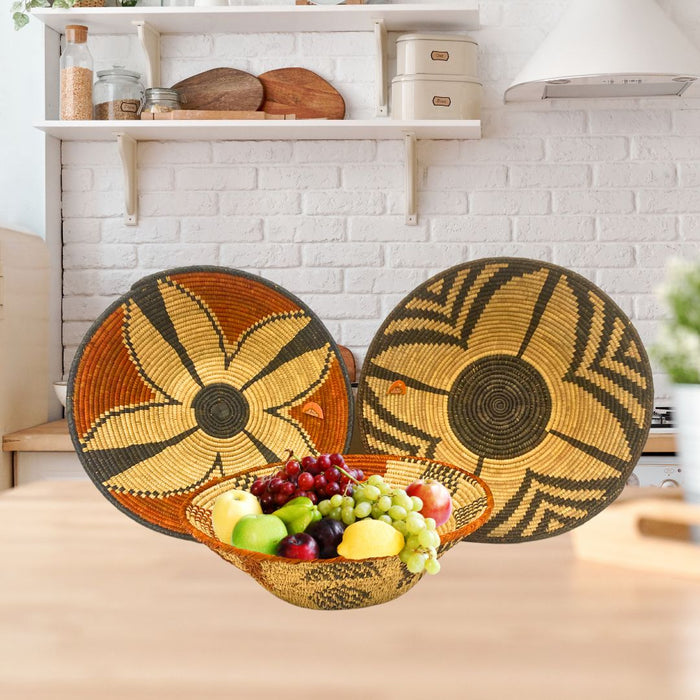NEW !  3 Fine Coiled 16" Deep Fruit SouthWest Baskets ! Only $16.50 ea!