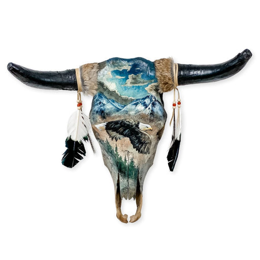 Southwest-Style Cow Skull, Canyon Eagle