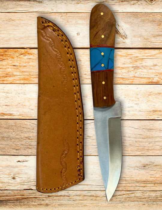 Wood & Turquoise Hunter Knives