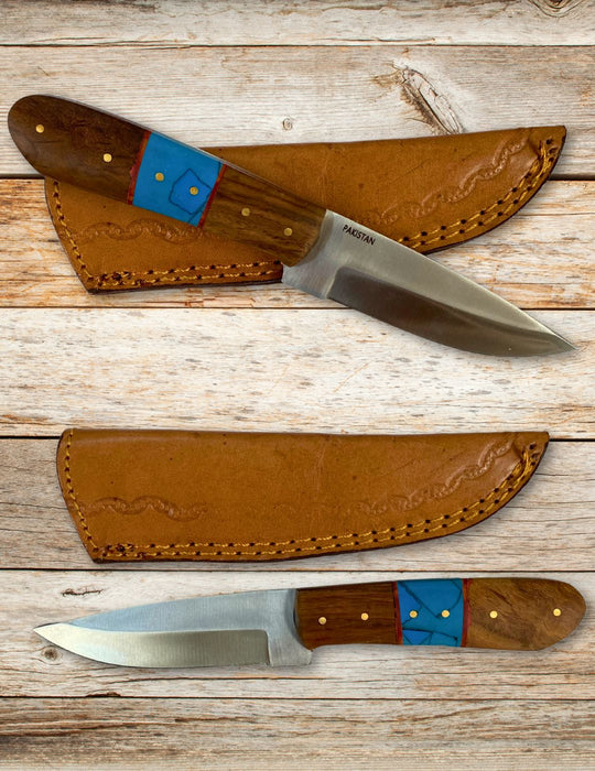 Wood & Turquoise Hunter Knives