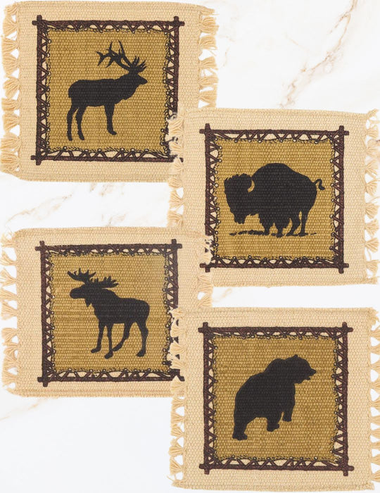 WILD ANIMALS! 72 Cotton Stencil Coasters! Only $0.90 ea.!