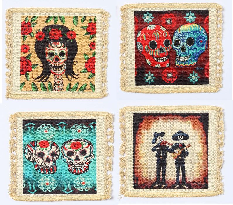 48 Pack Digital Print Day of the Dead Coasters, Only $0.90 ea!