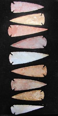 4" Showcase Quality Arrowheads - 12 Quantity