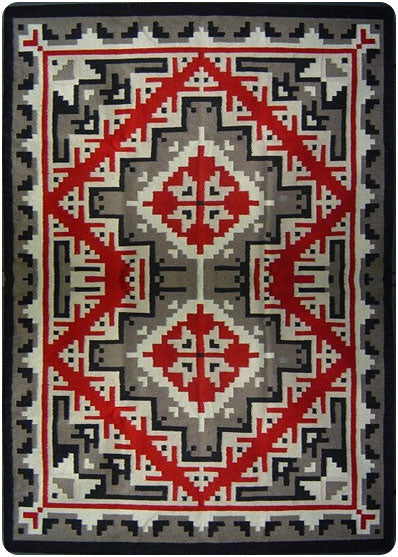 Handwoven wool Trading Post Rug in intricate design #602, size 6' x 9'