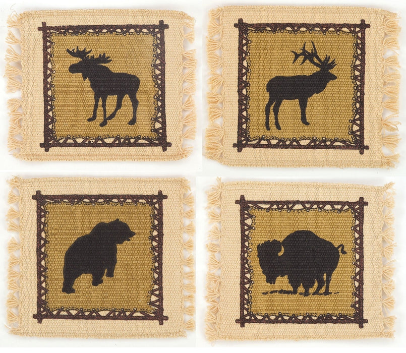 WILD ANIMALS! 72 Cotton Stencil Coasters! Only $0.90 ea.!