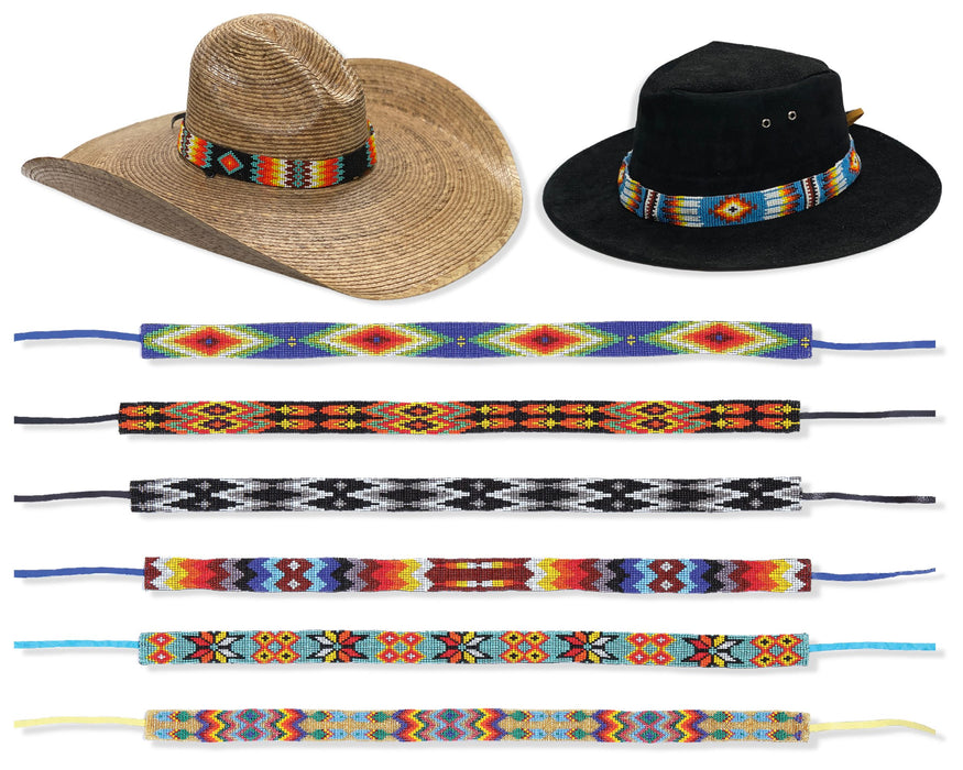 6 Pack Colorful Beaded Hat Bands!  Only $11.50 ea.!