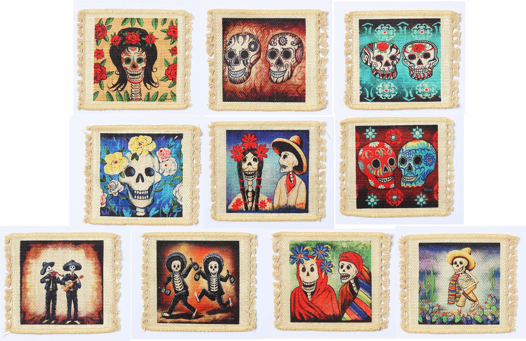 120 Pack Digital Print Day of the Dead Coasters, Only $0.90 ea!