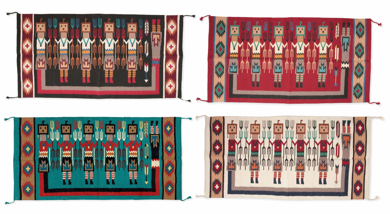 Inspired by Renowned Artist Amado Pena! 4-Handwoven Wool Yei Rugs! Only $58 ea!
